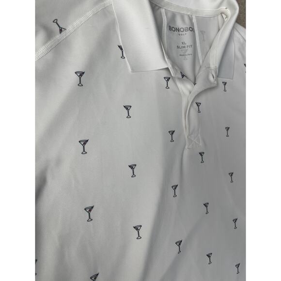 Bonobos Golf Performance White Martini & Olive Slim Fit Polo Size XL - Picture 10 of 10